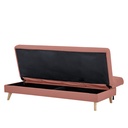 Futón con almacenaje Argis rosado