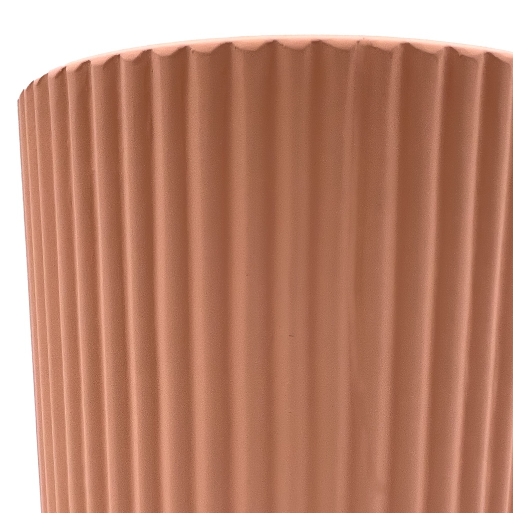 Macetero ranurado rosa pálido 14cm