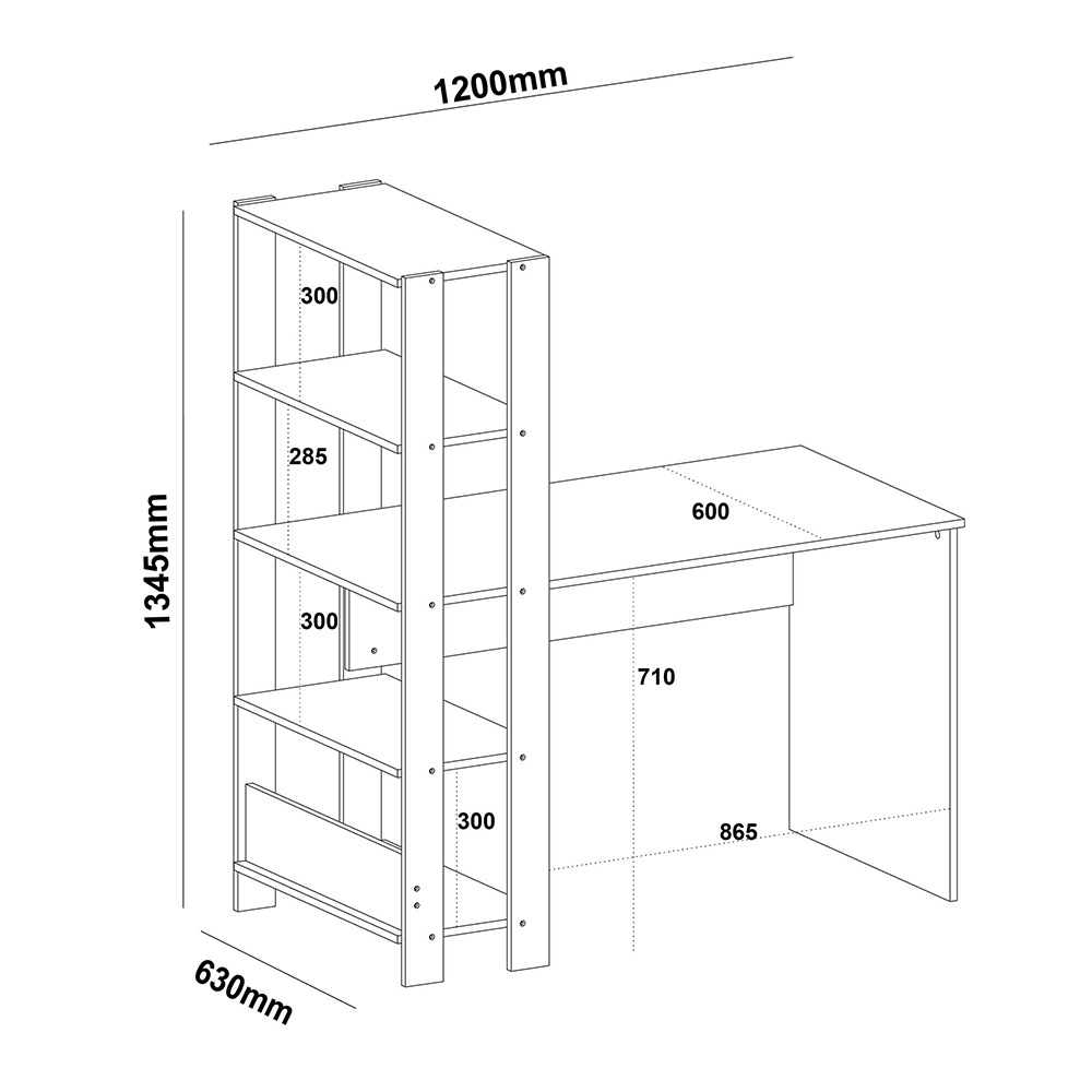 Escritorio Match 120x63x134 blanco