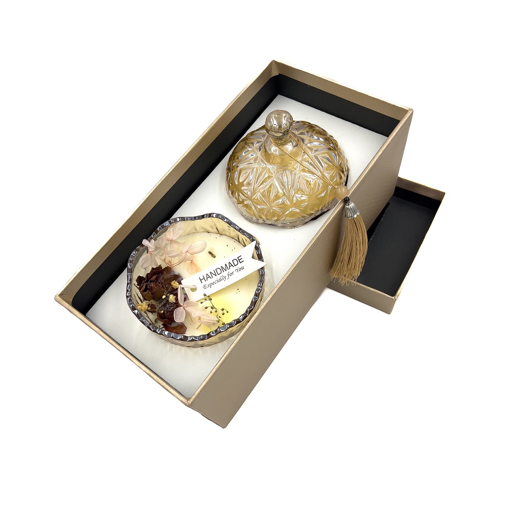 Vela flores bowl vidrio 8cm