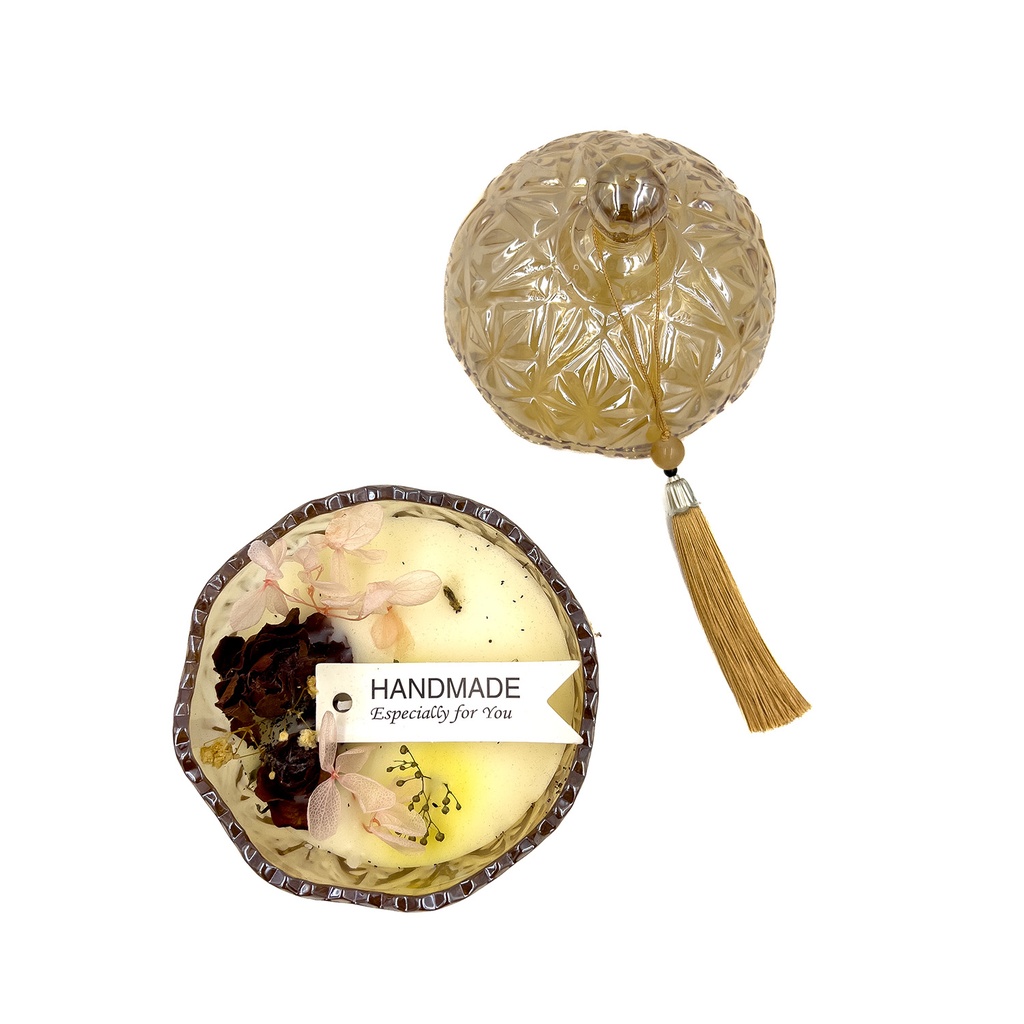 Vela flores bowl vidrio 8cm