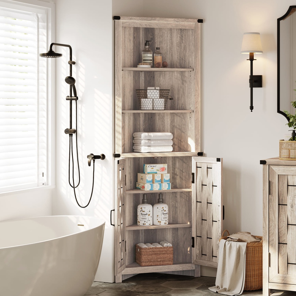 Estante esquinero Vinh gris