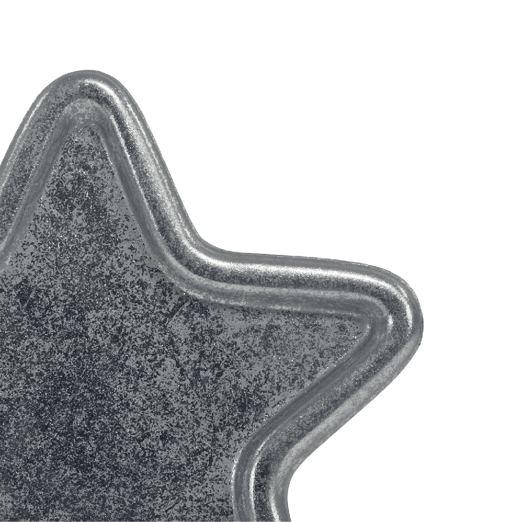 Bandeja estrella plateada 17x17x1cm