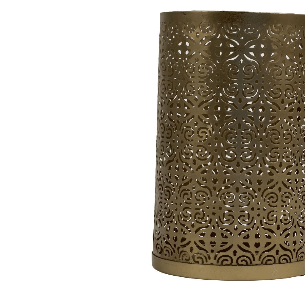 Porta vela dorado 12x12x18,5cm