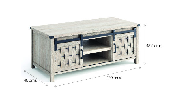 Mesa centro 2 puertas Vinh gris