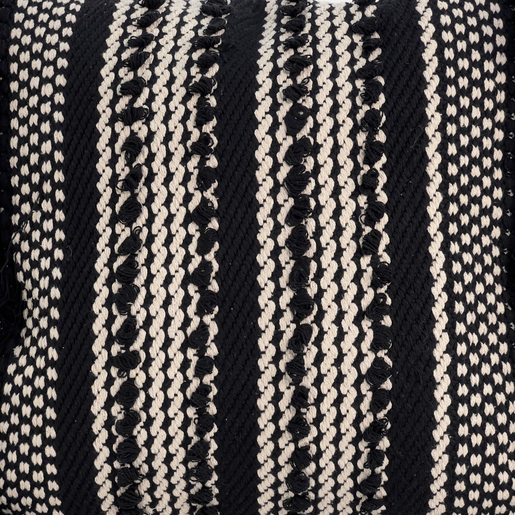 Cojín boho grafito flecos 45x45cm