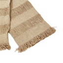 Manta tejida franjas crudo 125x150cm