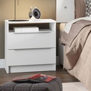 Velador Varese 2 cajones blanco