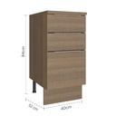 Base cocina Stella café 3 cajones 40cm