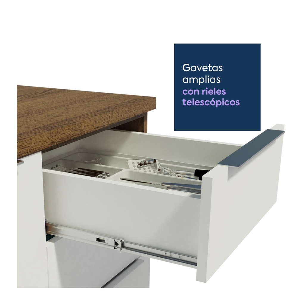 Base cocina Stella blanco 3 cajones 60cm