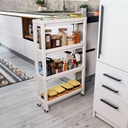 Carro plástico blanco 4 niveles 37x24,5x92,3cm