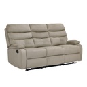 Sofá reclinable 3 cuerpos Logan gris claro