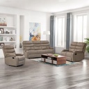 Sofá reclinable 3 cuerpos Logan gris claro