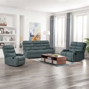 Sofá reclinable 2 cuerpos Logan gris oscuro