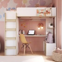 Cama elevada multifuncional c/ 2 colchónes Supreme D23 1 plaza