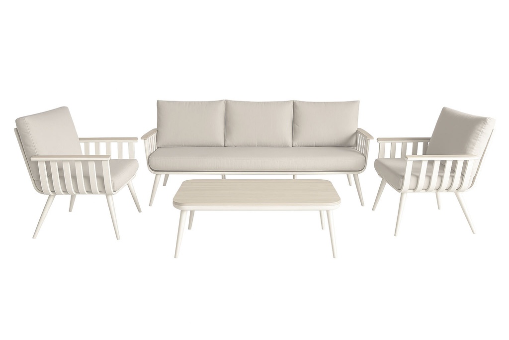 Juego living terraza Lorenzo 3-1-1 beige