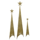 Figura navideña 150cm 60 luces LED árbol triangular dorado