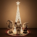 Figura navideña 210cm 100 luces LED árbol triangular plateado