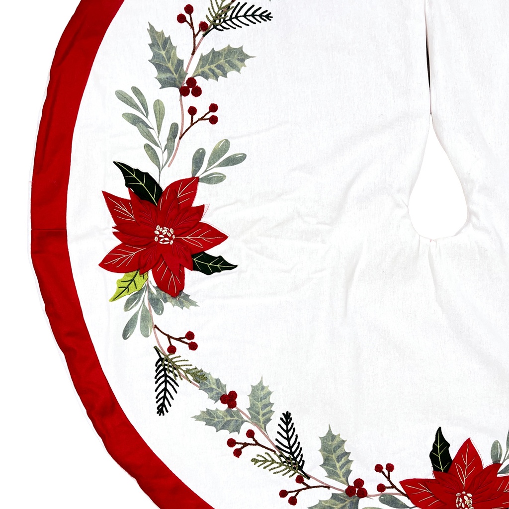 Base árbol navidad 120cm crudo flores