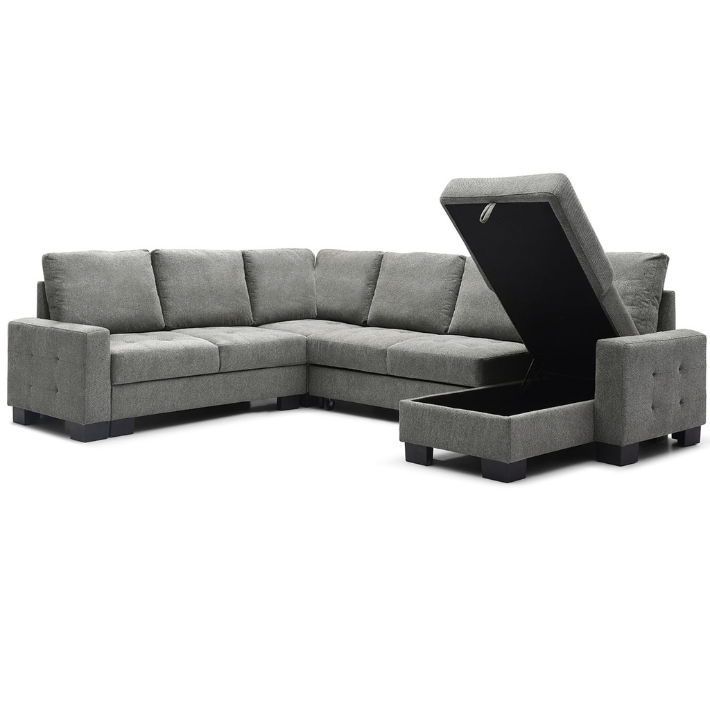 Sofa cama seccional Vilna gris oscuro 
