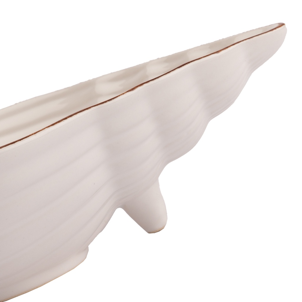 Pocillo Cerámica Caracola Blanco 21cm