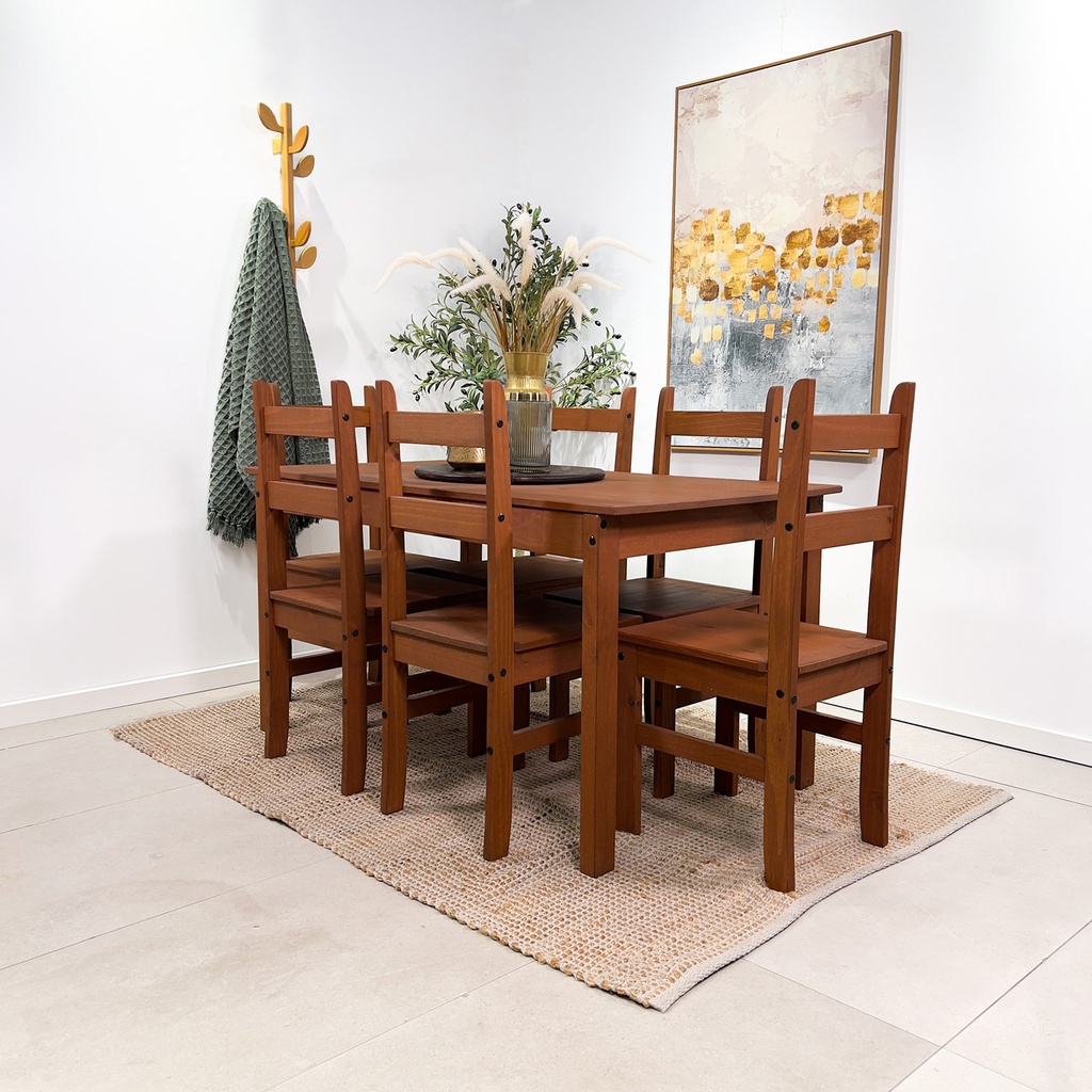 Juego Comedor 6 Sillas Lucía Café