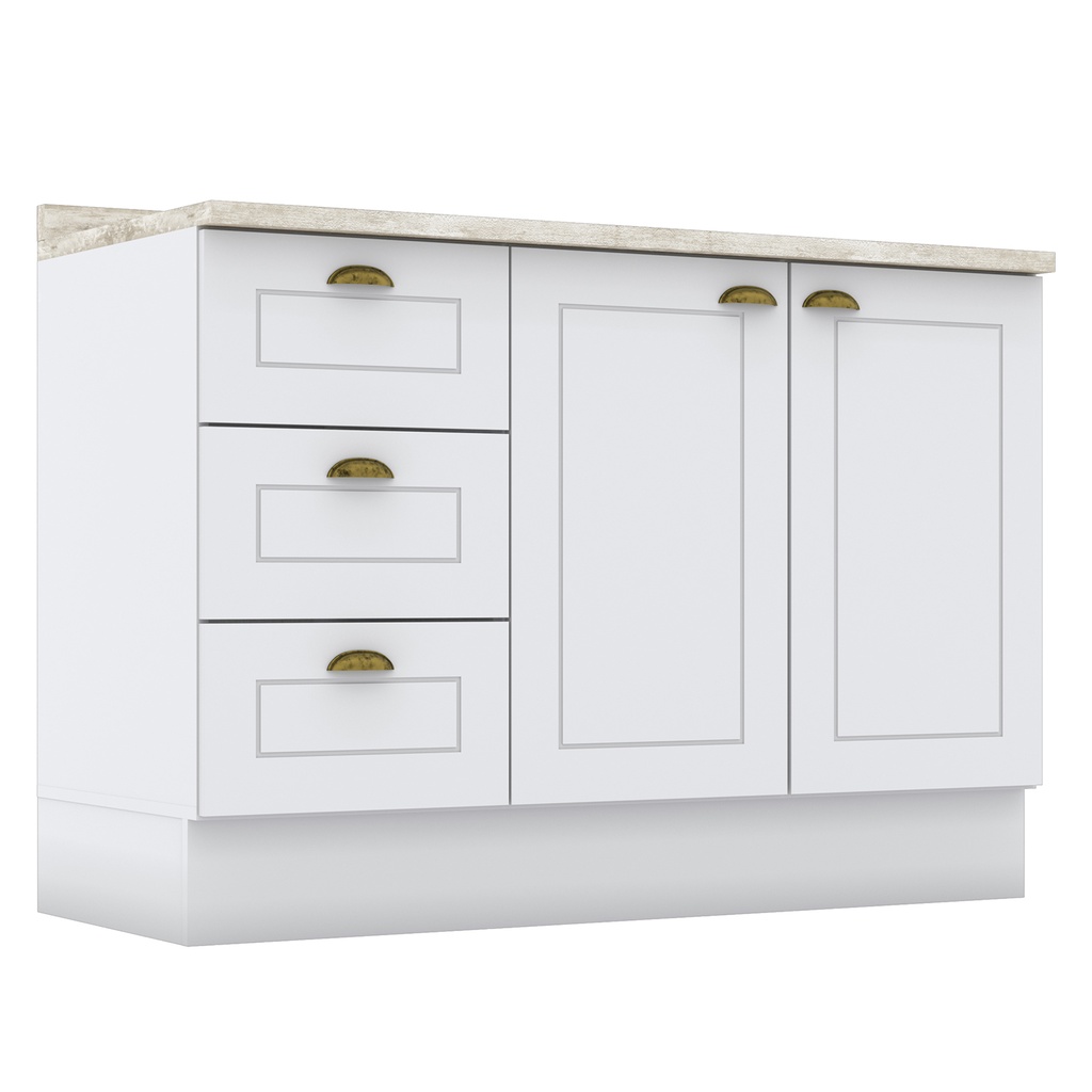 Base Cocina Americana 2 Puertas 3 Cajones 120cm