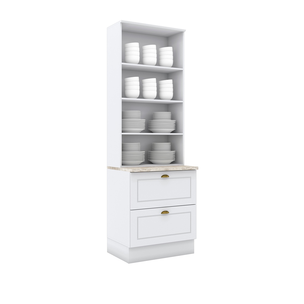 Vitrina 2 Puertas 2 Cajones Vidrio Americana