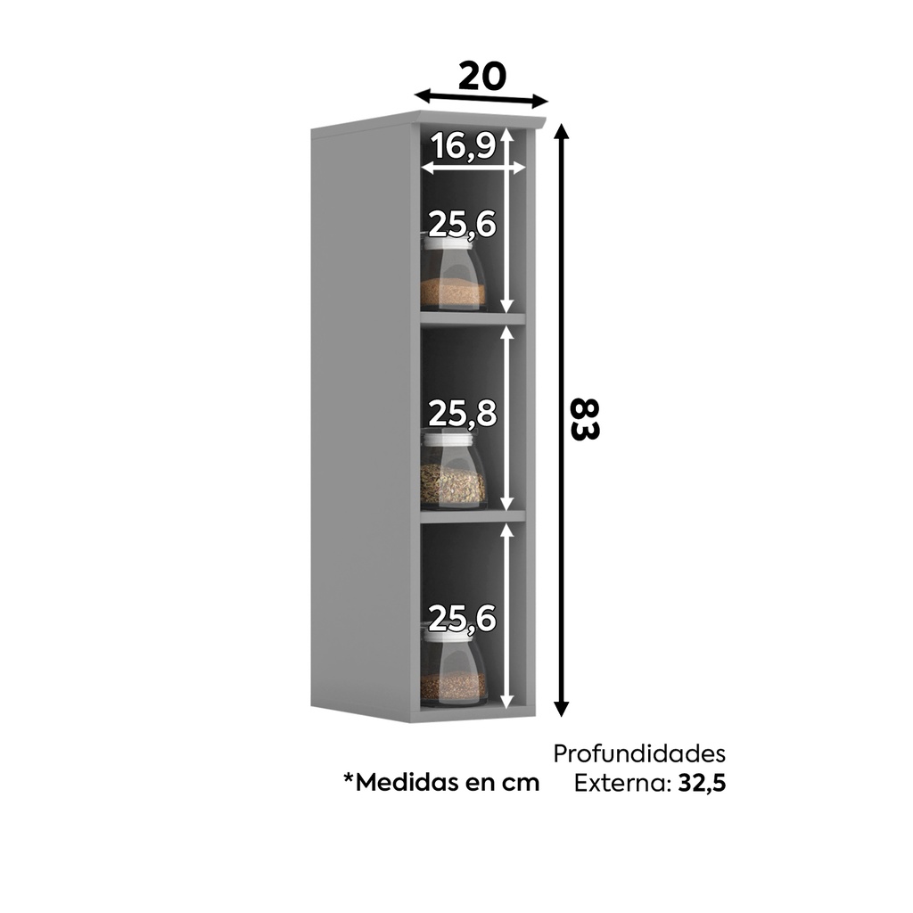 Aéreo especiero Americana gris 20cm