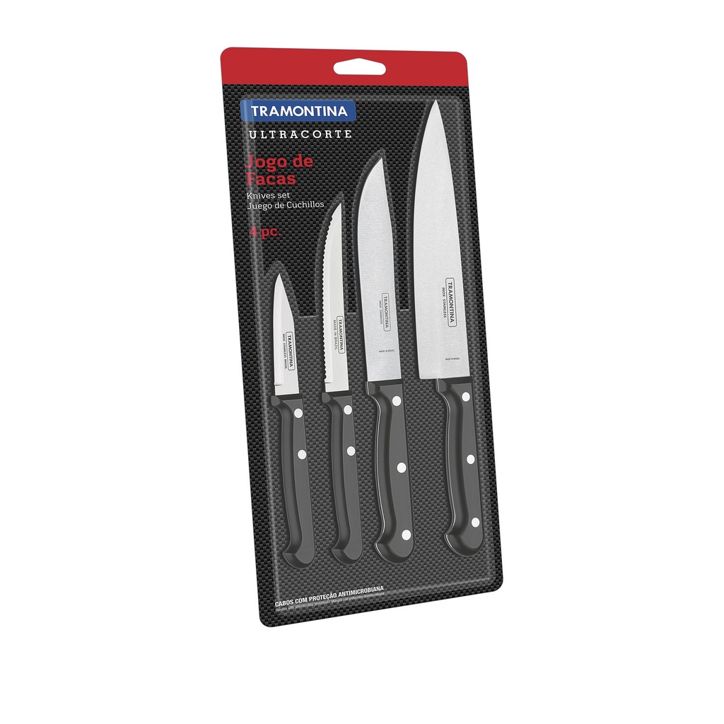 Juego 4 cuchillos negro