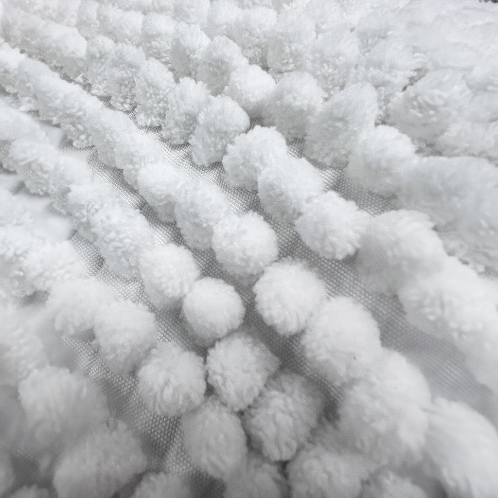 Piso de baño shaggy blanco 45x70