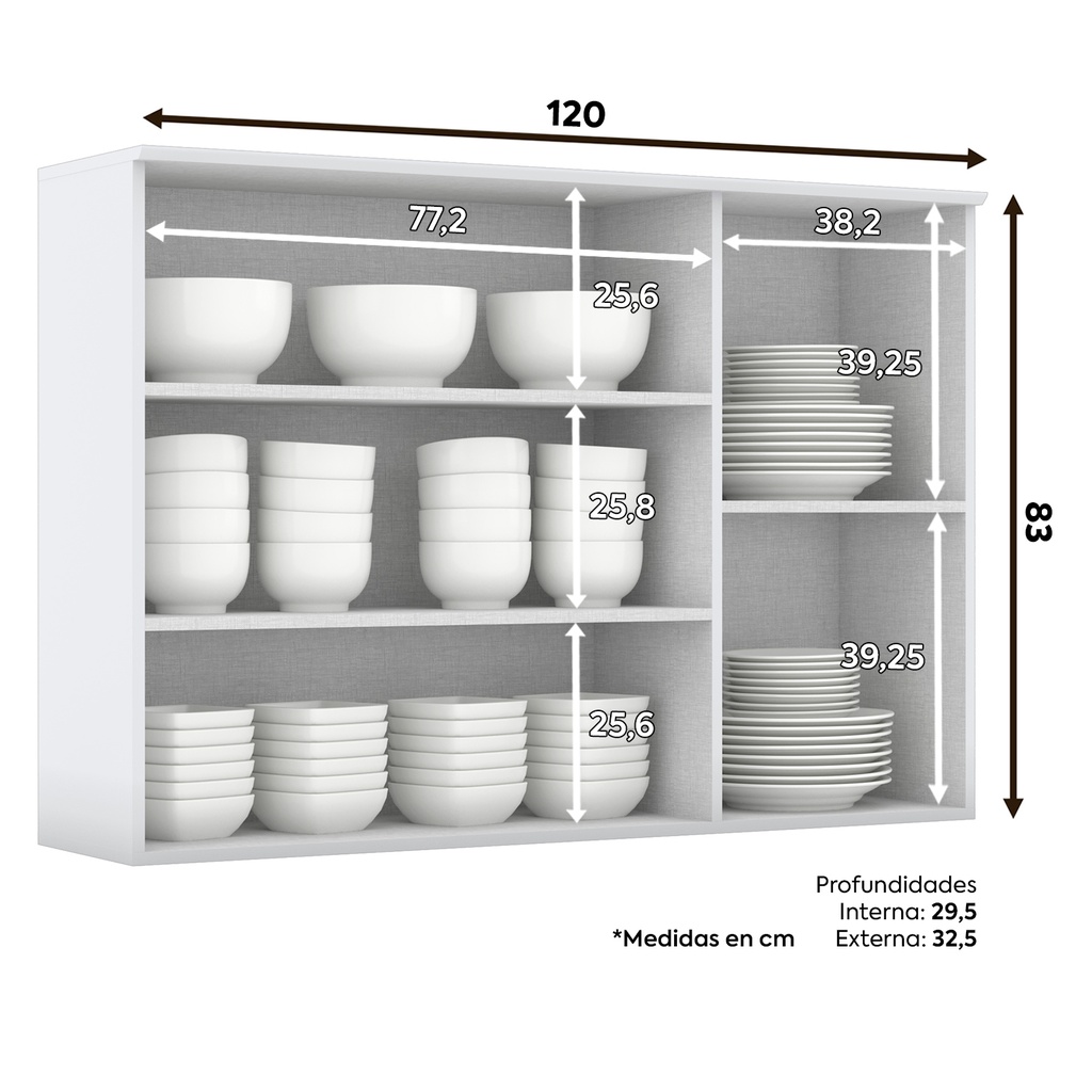 Aéreo cocina Americana blanco 120cm