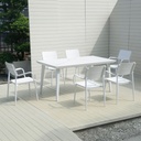 Mesa Terraza 6 sillas Granada blanco