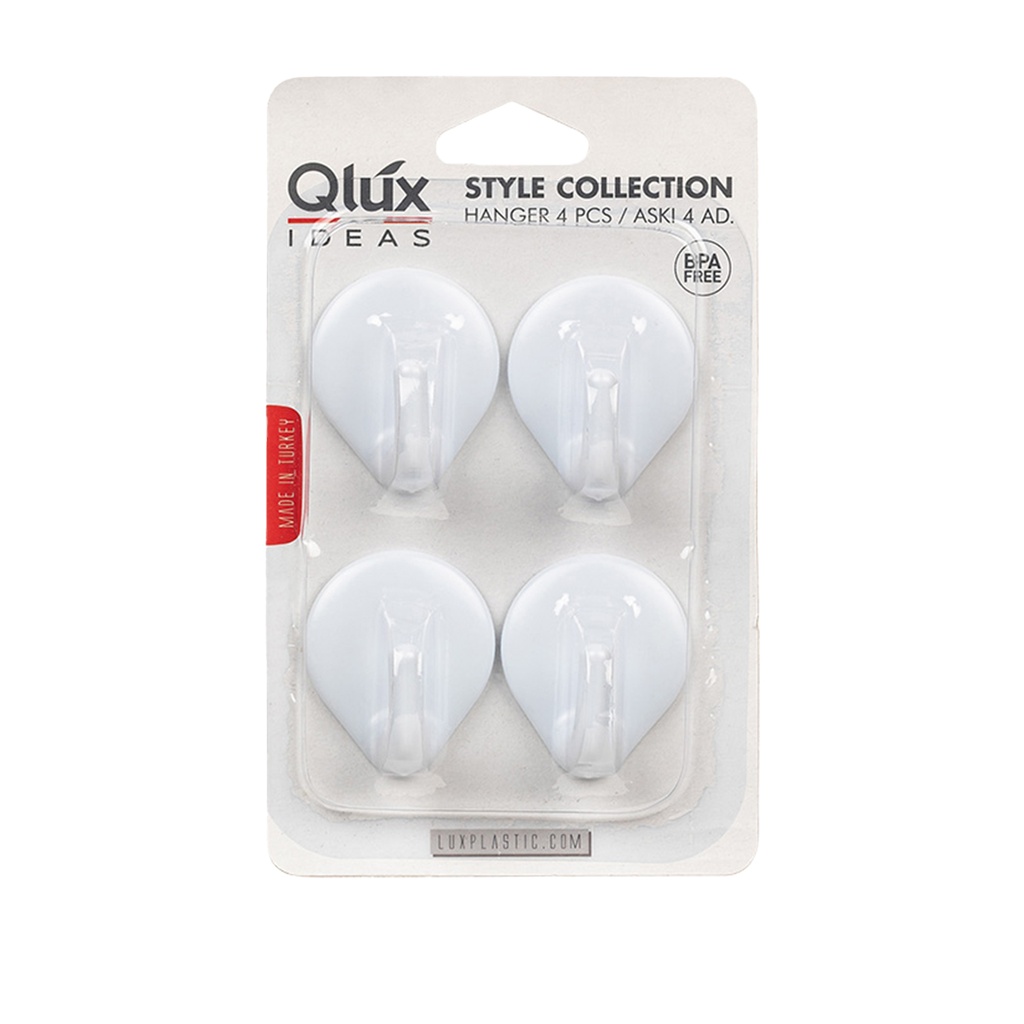 Set 4 ganchos adh. Blanco