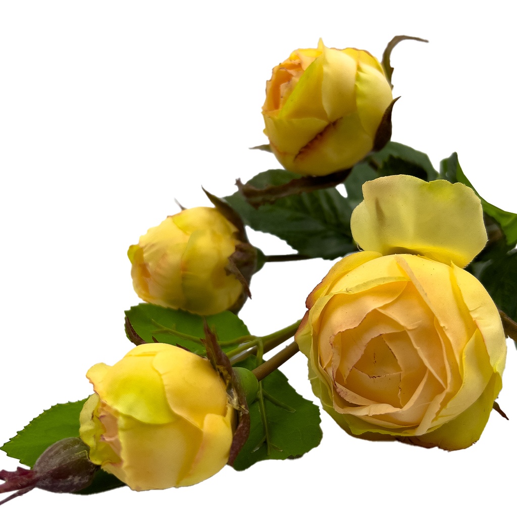 Rama rosas artificial amarillo 61cm