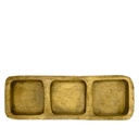 Plato triple madera tostado 29,5x10x3,5cm  