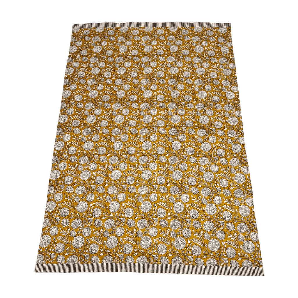 Mantel flower print amarillo 200x135cm