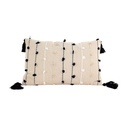 Cojín 30x50cm líneas negras crudo