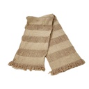 Manta 125x150cm tejida franjas crudo