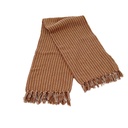 Manta 125x150cm algodón café/blanco