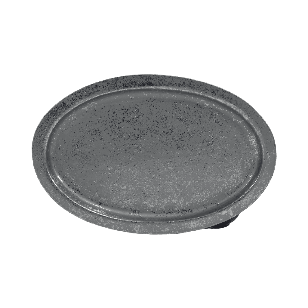 Bandeja ovalada plateada 23,5x15x1cm