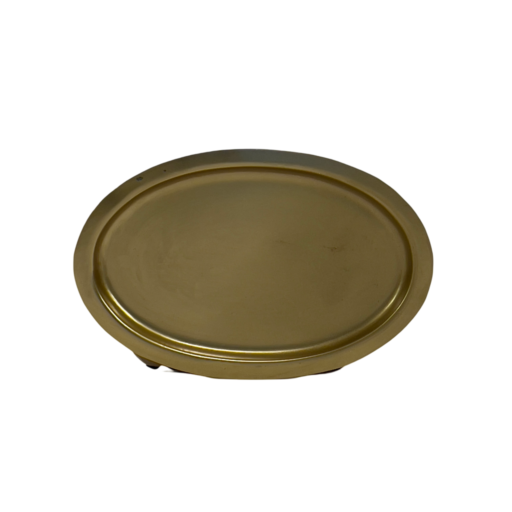 Bandeja ovalada dorada 23,5x15x1cm