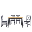 Juego Comedor 4 sillas Jackson café- negro