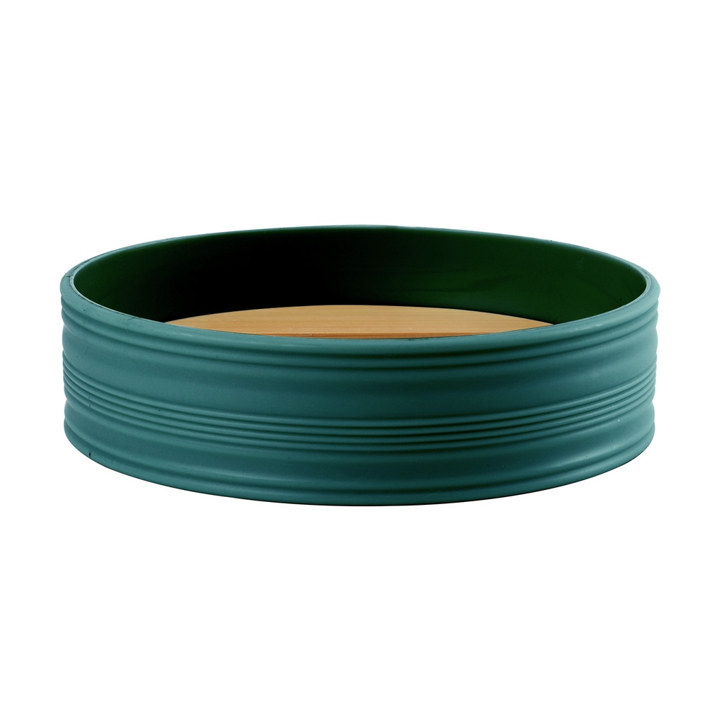 Jabonera plástico estriado burdeo bambú