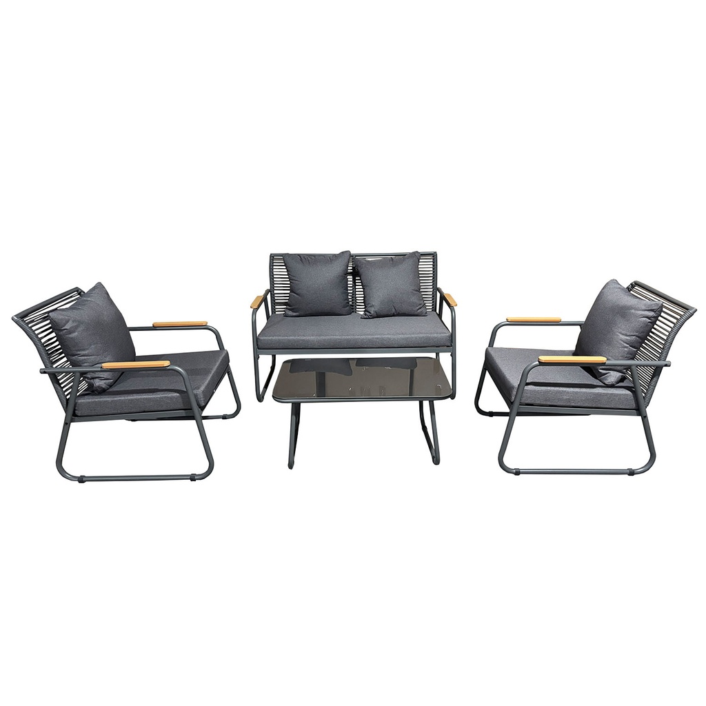 Juego living terraza Macos 2-1-1 gris