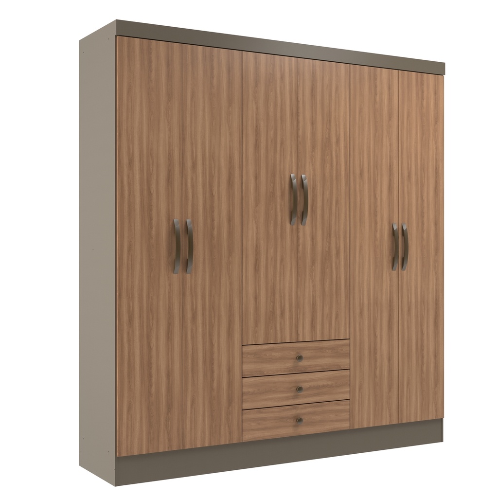 Closet 6 puertas Madrid Damasco/Nogal