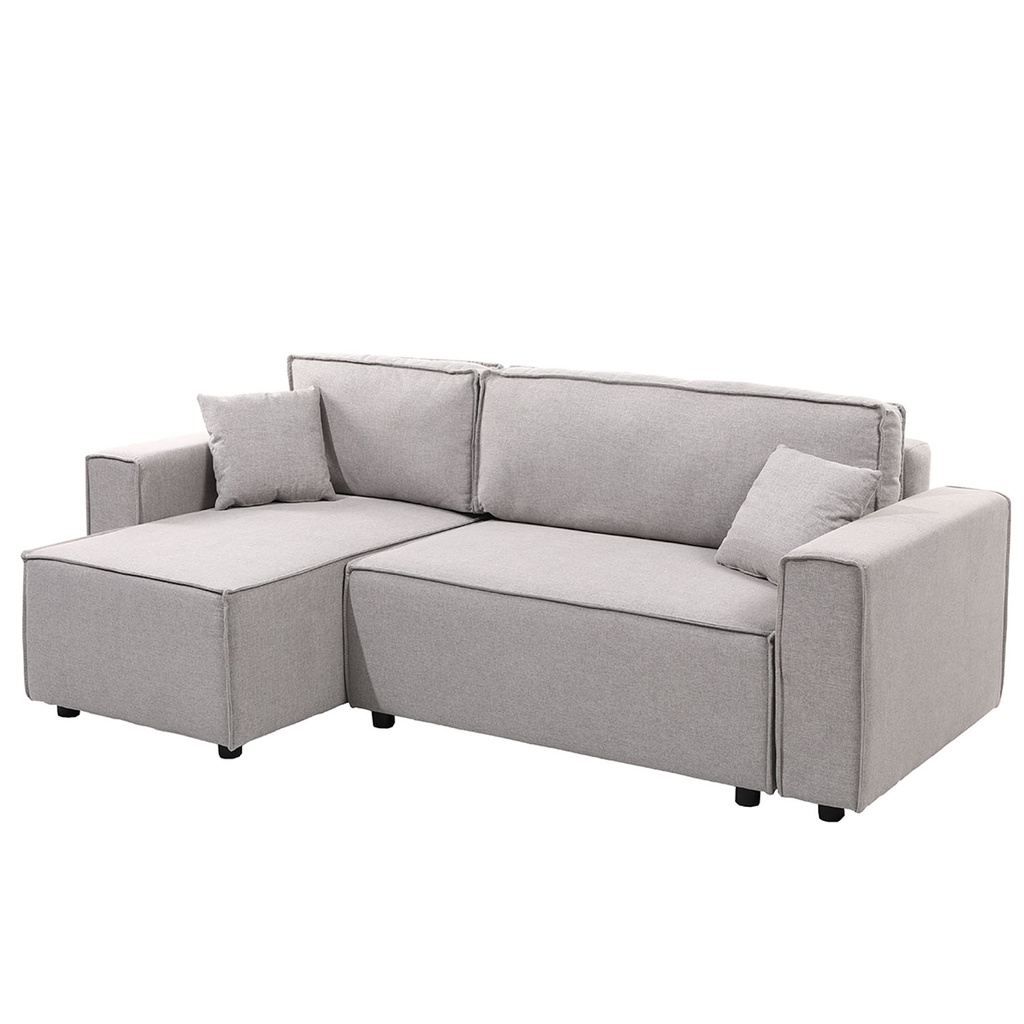 Sofá cama seccional Vito gris claro edición touch