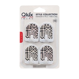 [230028153] Set 4 ganchos adh. plástico BN