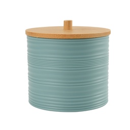 [230038815] Porta cotonitos plástico estriado celeste bambú