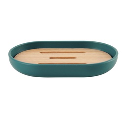 [230038912] Jabonera plástico turquesa bambú